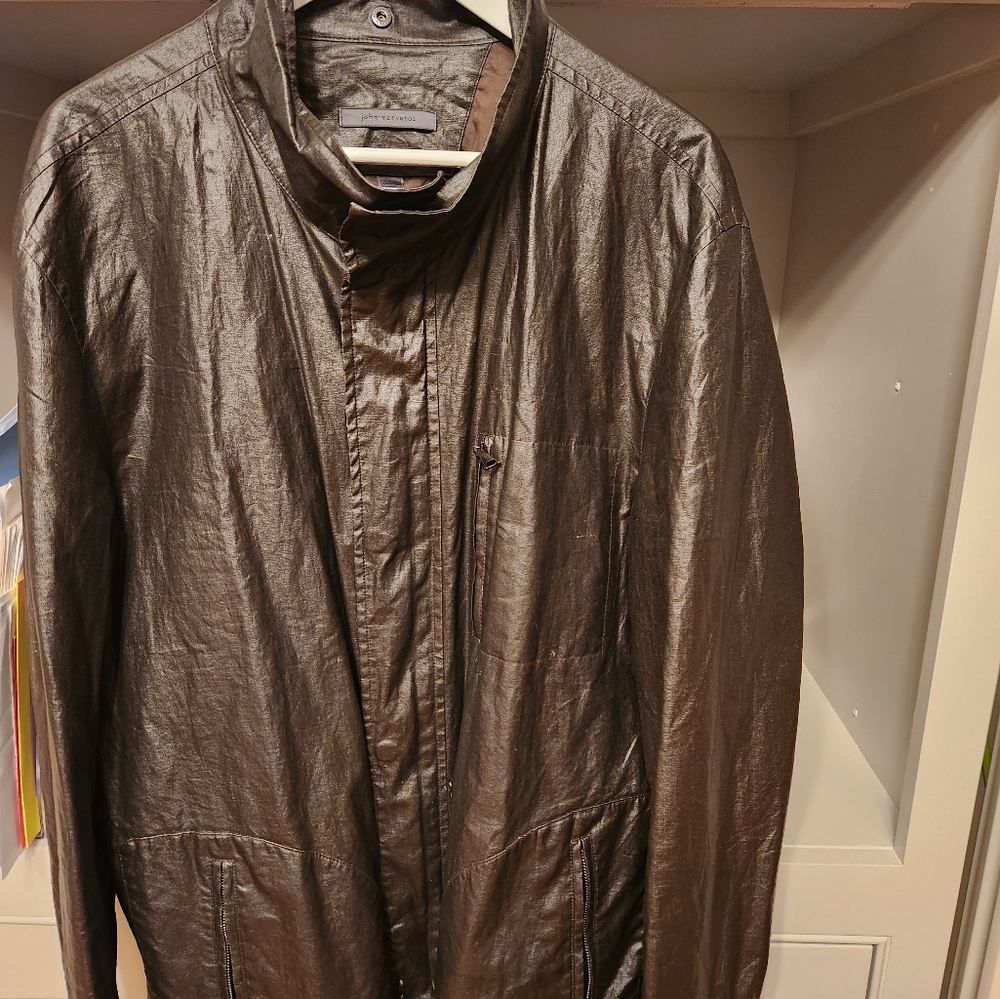 DEAL! John Vanvatos XXL 100% Linen and Polyurethane, brown, zippers, hood